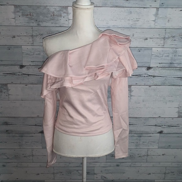 Banjul Tops - Banjul one shoulder long sleeve ruffle blouse